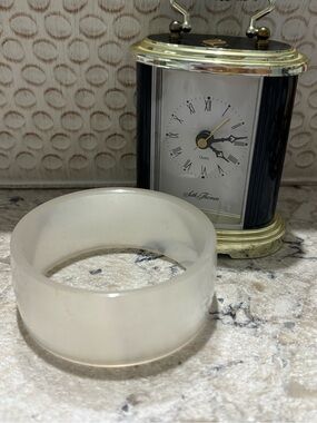 Translucent Frosted Resin Wide Bangle Bracelet Minimalist Statement Jewelry